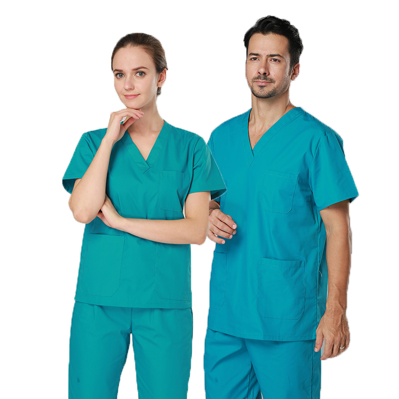 Nurse Doctor Uniform Tops Pantsスクラブカスタムロゴを設定します